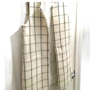 Sanctuary off white & black window pane long vest